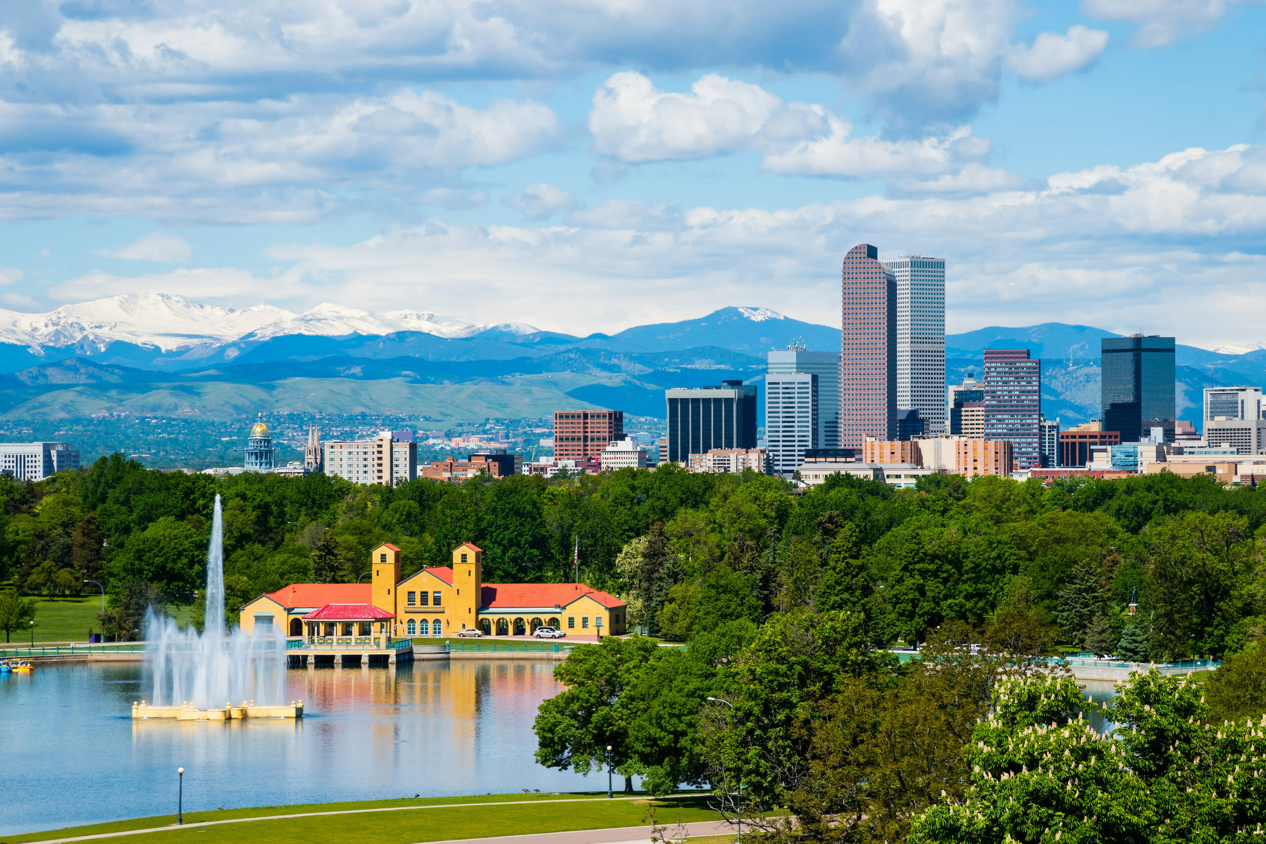 Denver Colorado downtown with City Park