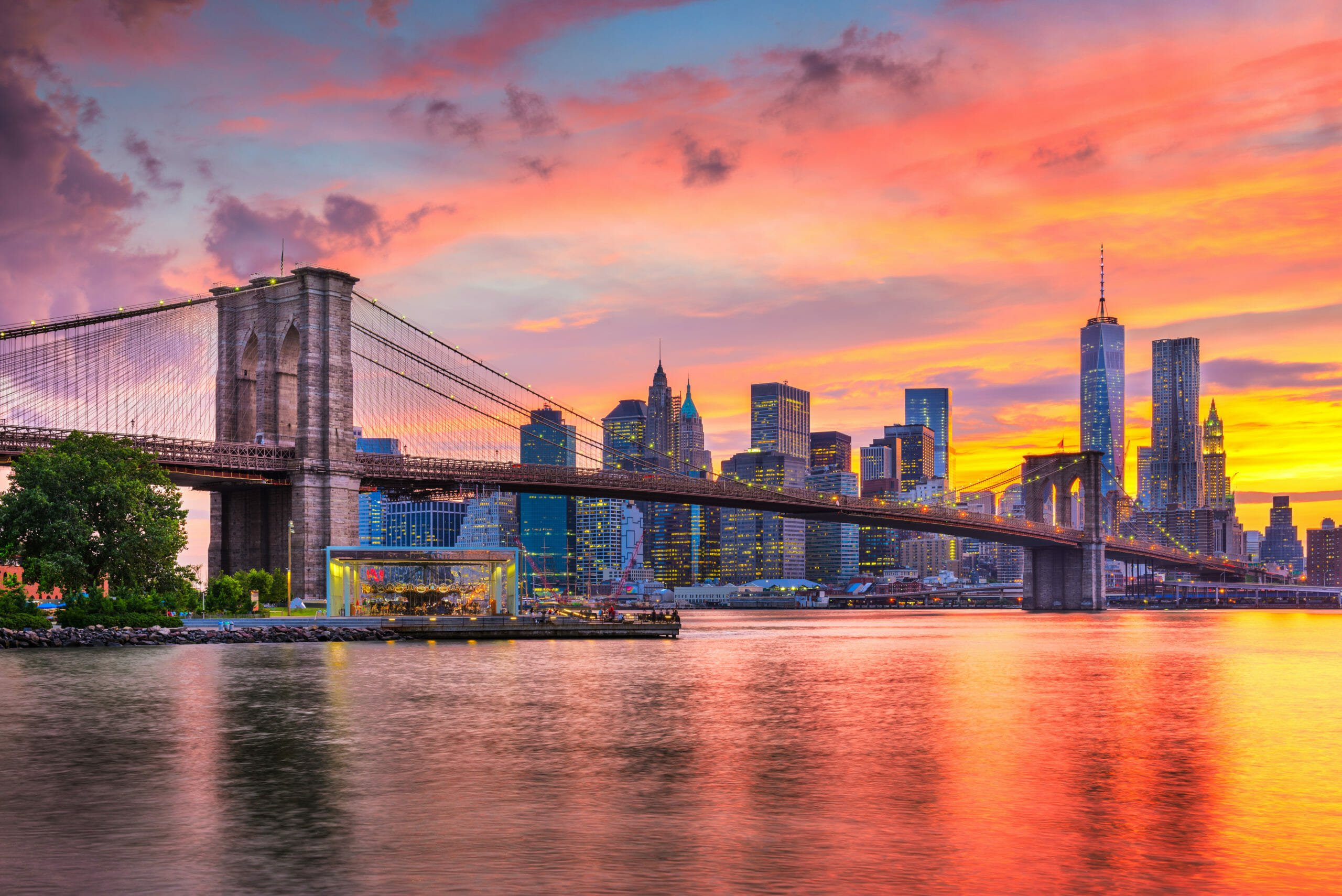 Lower Manhattan Skyline and Brooklyn Bridge